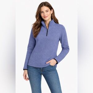 J. Crew Women's Quilted Fleece Pullover Medium Cotton